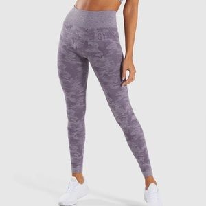 Gymshark Camo Seamless Leggings - Lavender grey